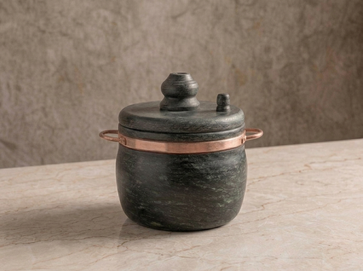 1 Panela de Pressão de pedra sabão